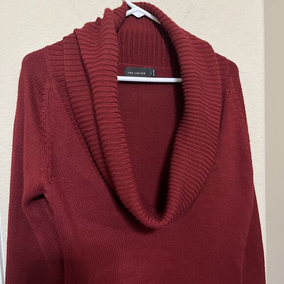 The Limited Sweater Womens Large Red Cowl Neck Long Sleeve Knit Wool Blend - Picture 2 of 5
